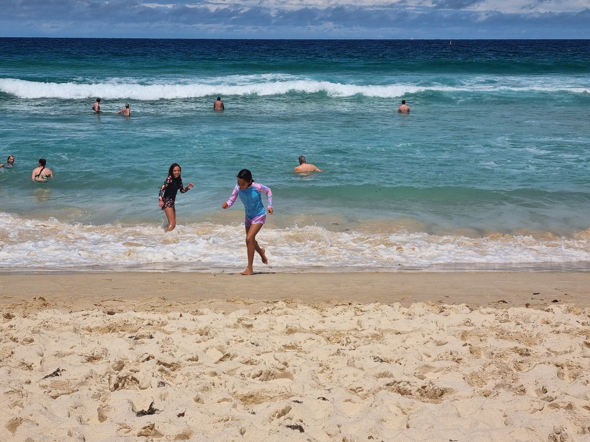 But the next day was sunny at Bondi Beach