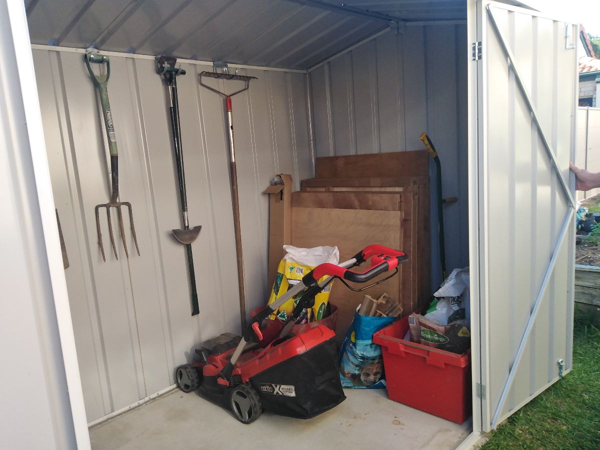 Inside the garden shed