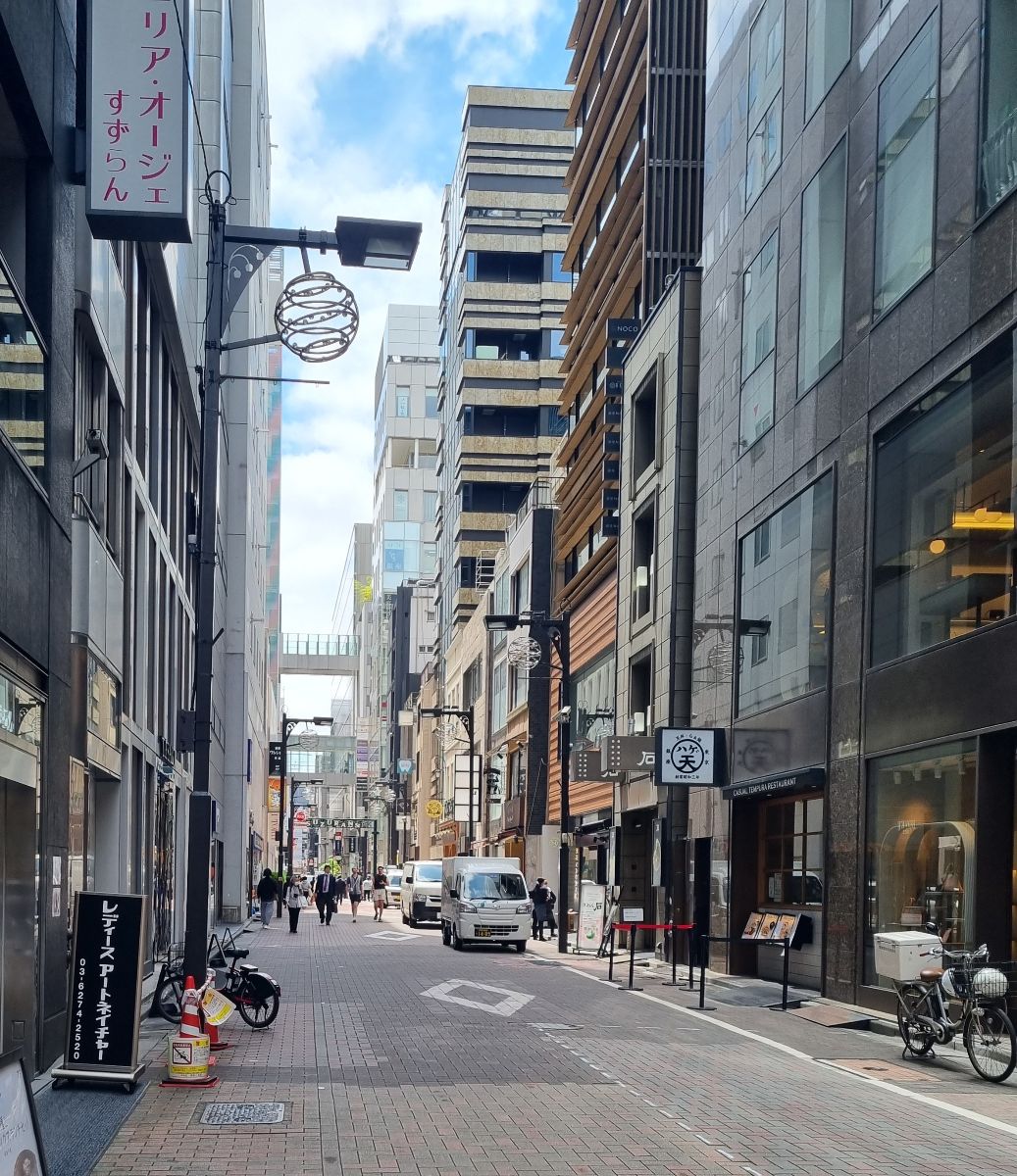 Our hotel was on this street.