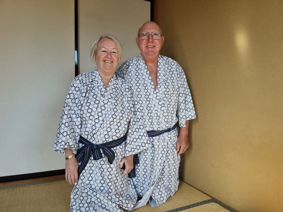 Our hotel room had traditional tatami mats