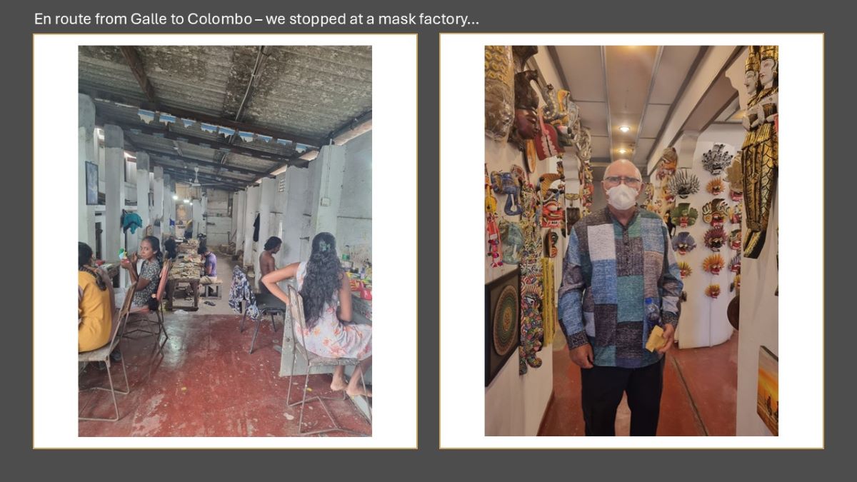 We visit a mask factory.