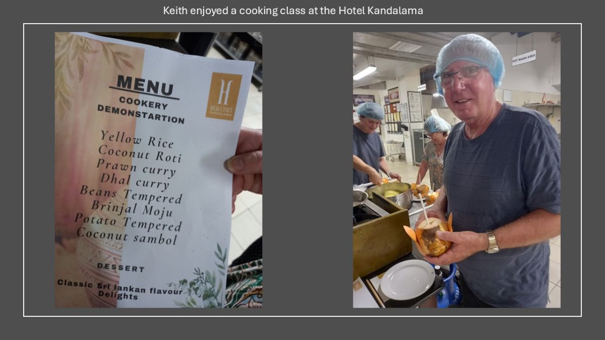 Keith joined a cooking class.