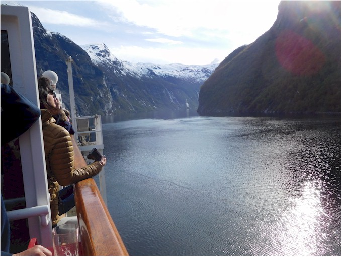 Looking back down the fjord as we sail away...