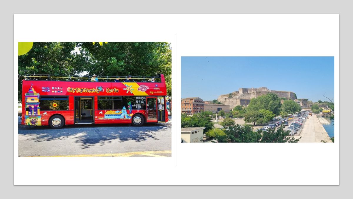 Hop-on hop-off bus tour of Corfu