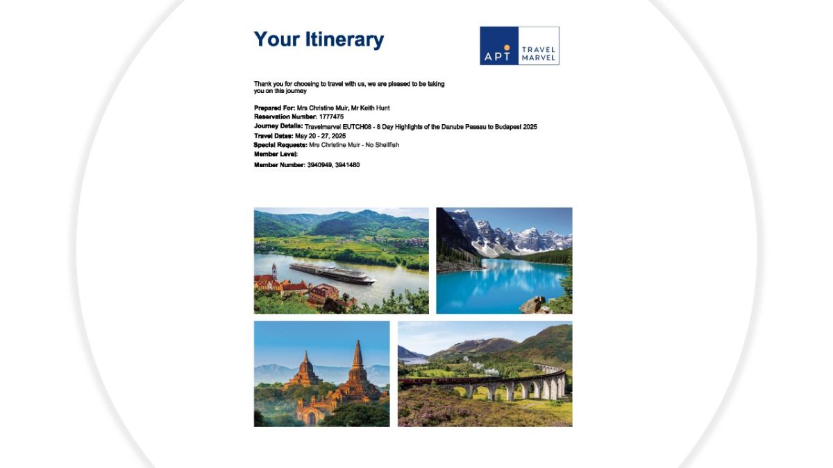 To join our cruise down the Danube
