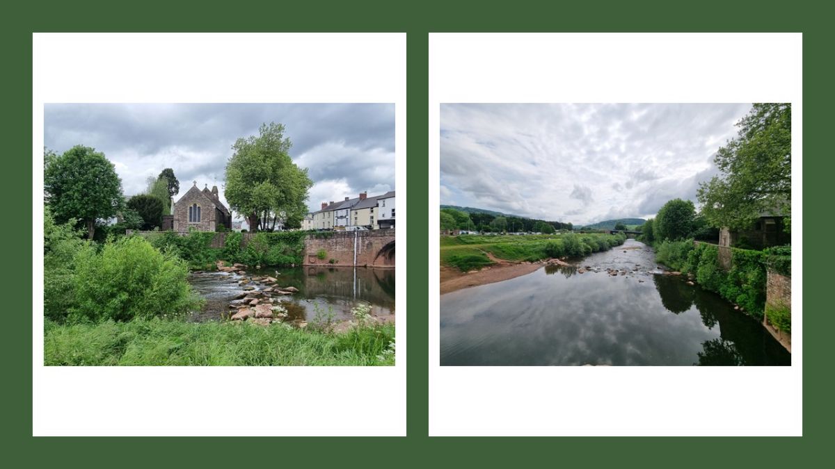 The bridge crosses the River Monnow