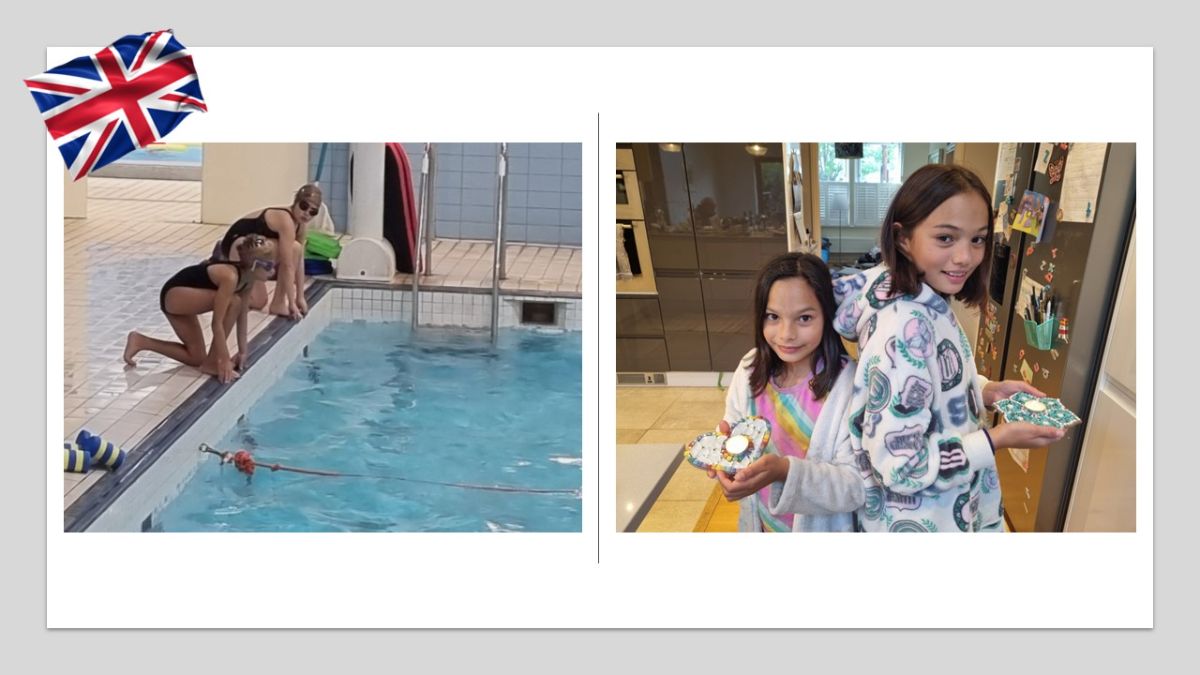 We got to join Rosie & Juno at swimming training.