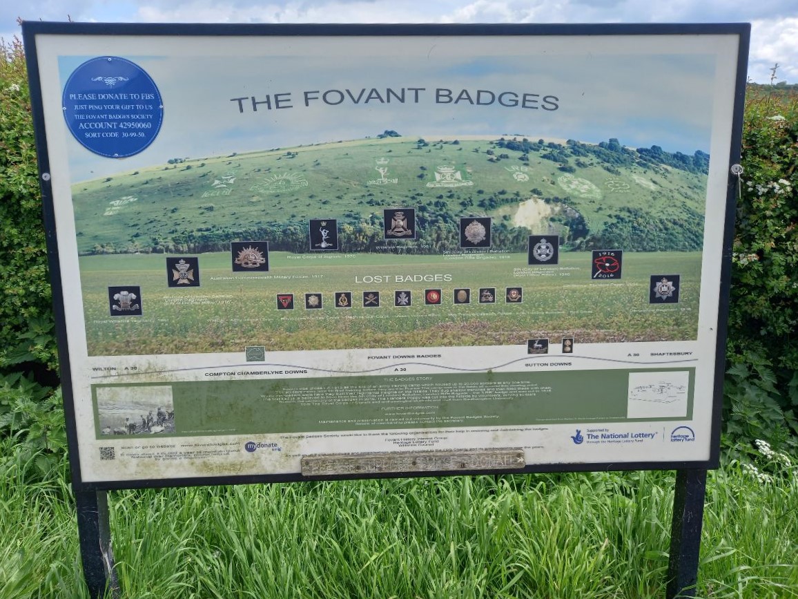 Pass the Fovant Badges on our way back to Gill & Aidan