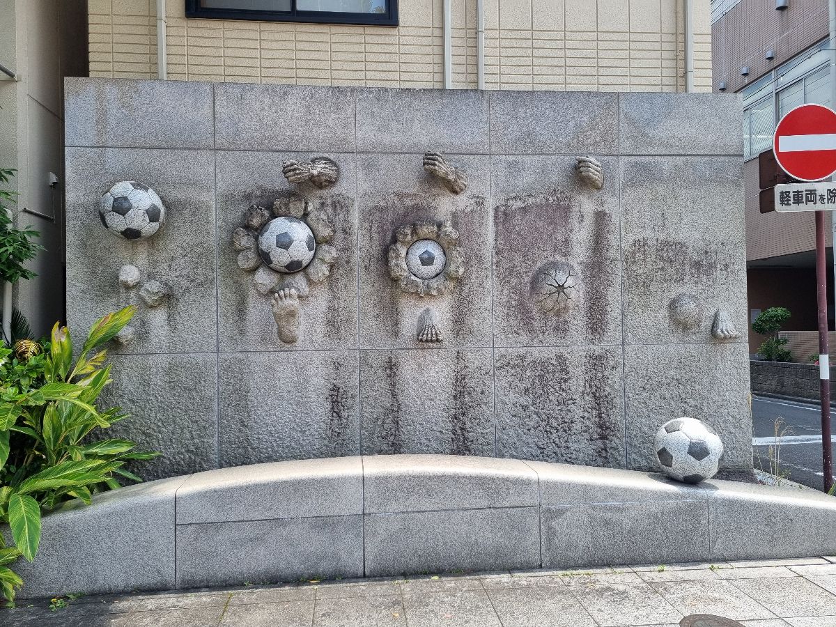 There were soccer statues everywhere...