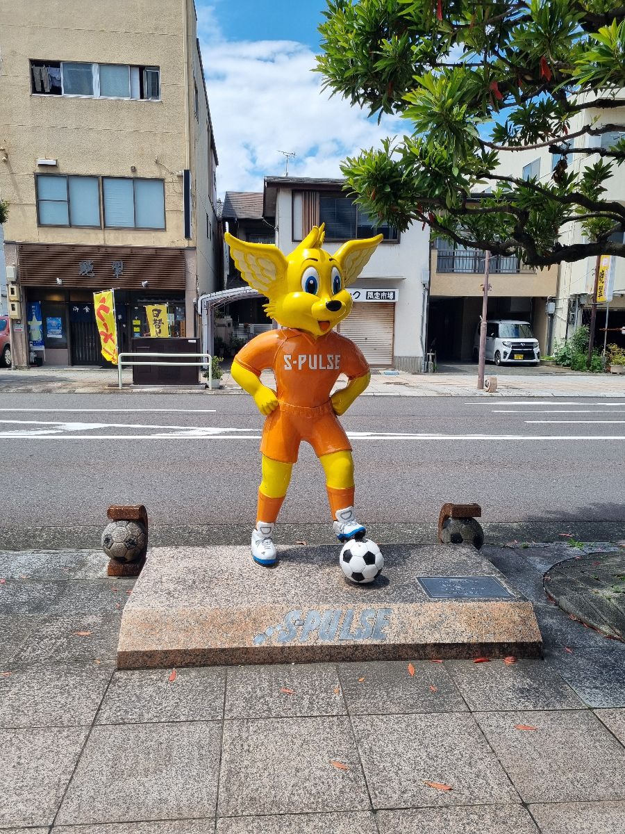 There were soccer statues everywhere...