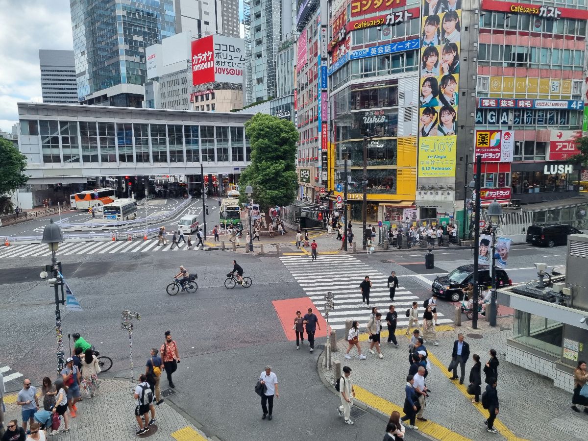 At the Shibuya Crossing